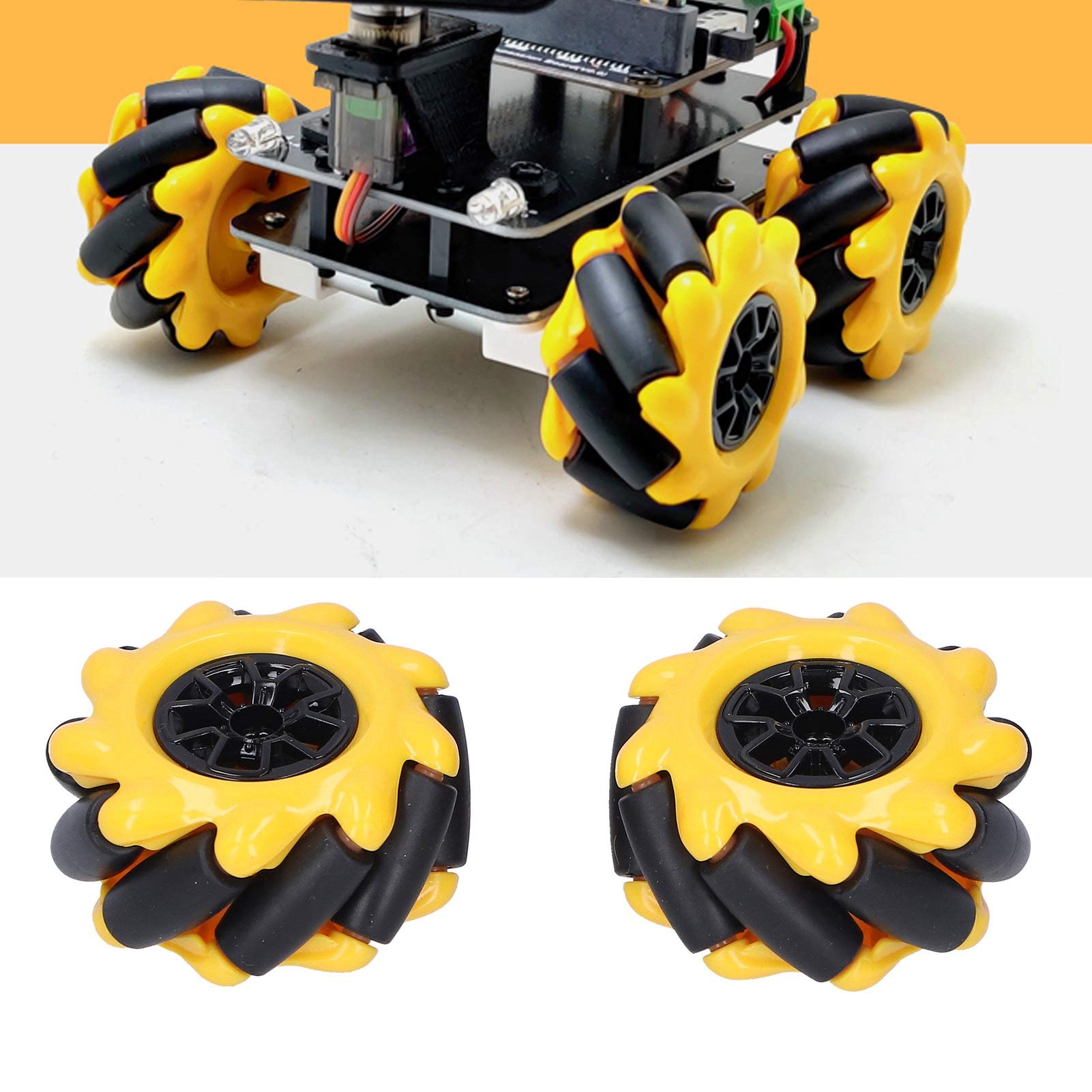 **Mecanum Wheels 48mm (1 Pair) - Left & Right Omni-Directional Wheels for Smart Robot Cars, DIY Toys, and Robotics Projects - Perfect for Omni-Directional Movement in RC Cars, STEM Kits, and Automation Systems**