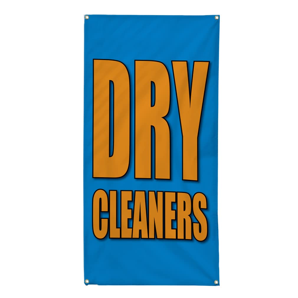Custom Vertical Vinyl Banner for Dry Cleaners - Weatherproof Outdoor Business Advertising Sign with 10 Grommets (144x60 Inches) - Perfect for Storefronts, Parking Lots & Trade Shows