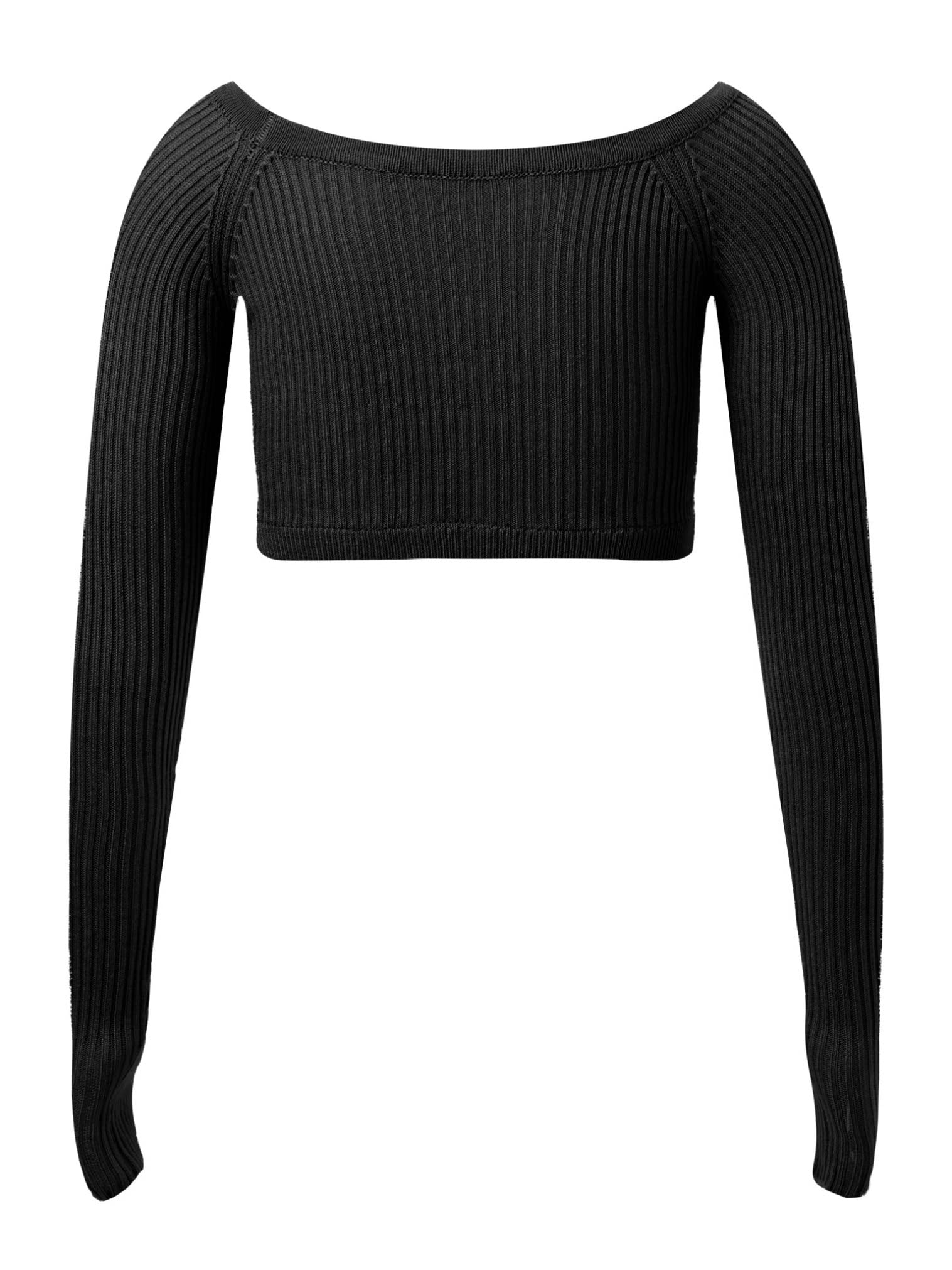 JEATHA Girls Long Sleeve Knit Ballet Wrap Cardigan - Cropped Pullover Sweater for Dance Class, Performance & Casual Wear
