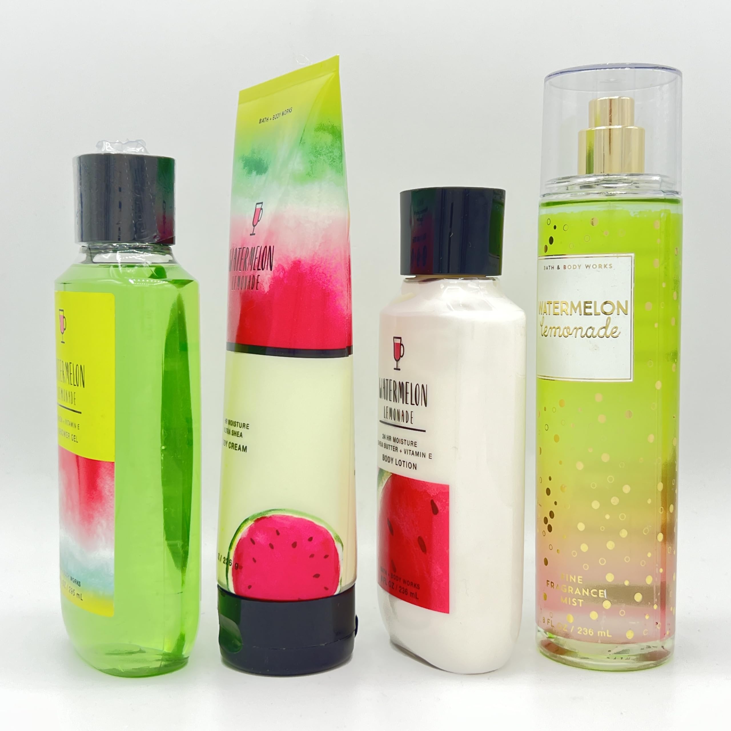 Refreshing Watermelon Lemonade Bath & Body Gift Set - 4-Piece Bundle with Shower Gel, Body Cream, Lotion & Fragrance Mist | Perfect for Summer Self-Care, Spa Day & Gifts