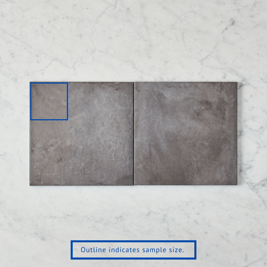 Black Encaustic Look Square Tile Sample - Brighton Beach Inspired Porcelain Floor & Wall Tiles - Perfect for Bathroom, Kitchen Backsplash, and Outdoor Patio Decor