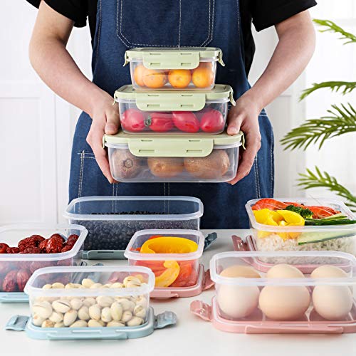 Airtight Food Storage Containers - BPA-Free Plastic Meal Prep Containers for Lunch, Microwave, Dishwasher & Freezer Safe (Pink) - Perfect for Meal Prepping, Leftovers & Office Lunch Storage