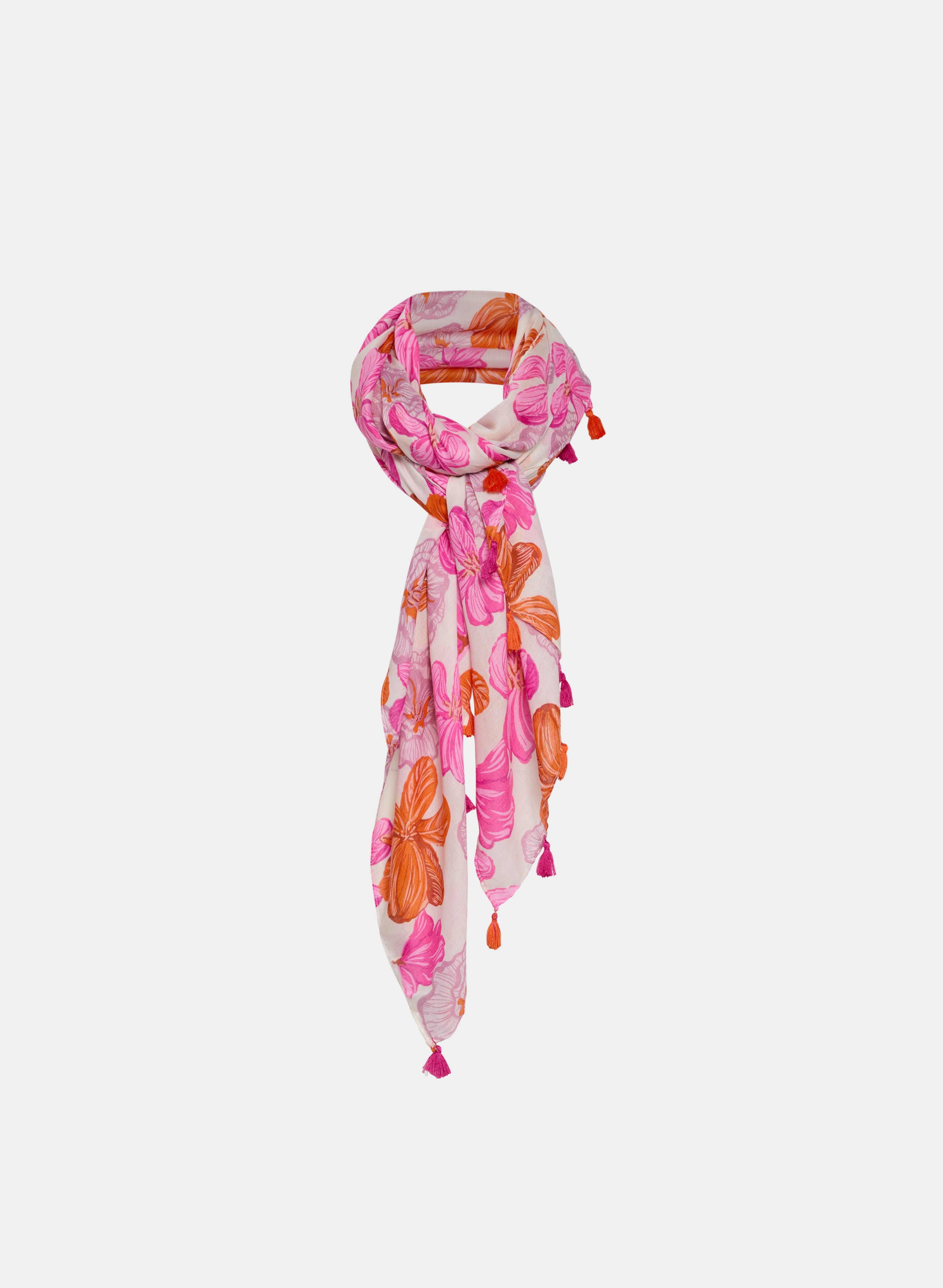 Floral Print Scarf for Women - Lightweight Fashion Shawl Wrap - Perfect for Spring Outfits, Office Wear & Special Occasions