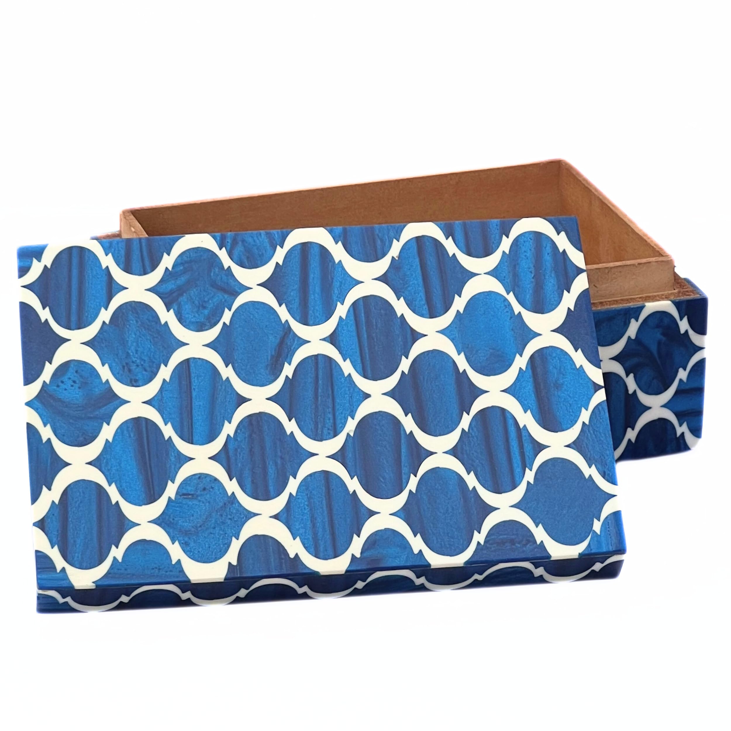 Handmade Natural Resin Inlay Jewelry Box - Antique Wooden Storage Box for Jewelry Organization, Home Decor & Gift Giving | Perfect for Displaying Rings, Necklaces & Keepsakes in Bedroom or Vanity