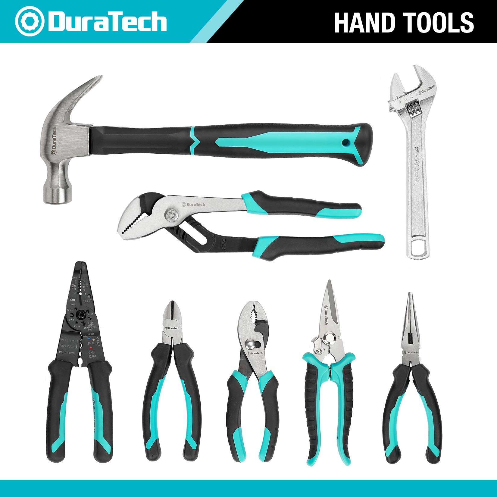 DURATECH 269-Piece Socket Wrench Set & Home Repair Tool Kit - Complete Mechanics Hand Tool Set with Wide Mouth Storage Bag | Perfect for DIY Projects, Auto Repairs, and Household Maintenance