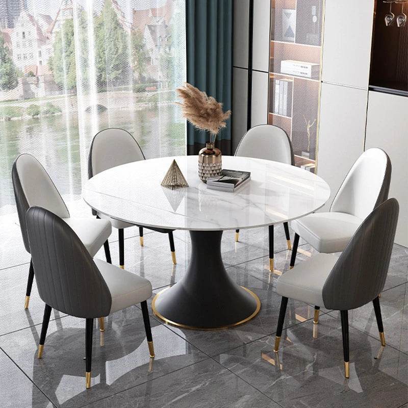 Premium Mira Sintered Stone Extendable Dining Table - Modern Expandable Kitchen Table for 6-10 People - Perfect for Family Gatherings & Dinner Parties