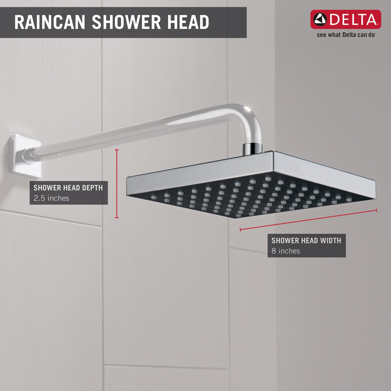 Delta 52841 Chrome 1-Setting Raincan Shower Head - Perfect for Bathroom Renovation & Spa-Like Shower Experience