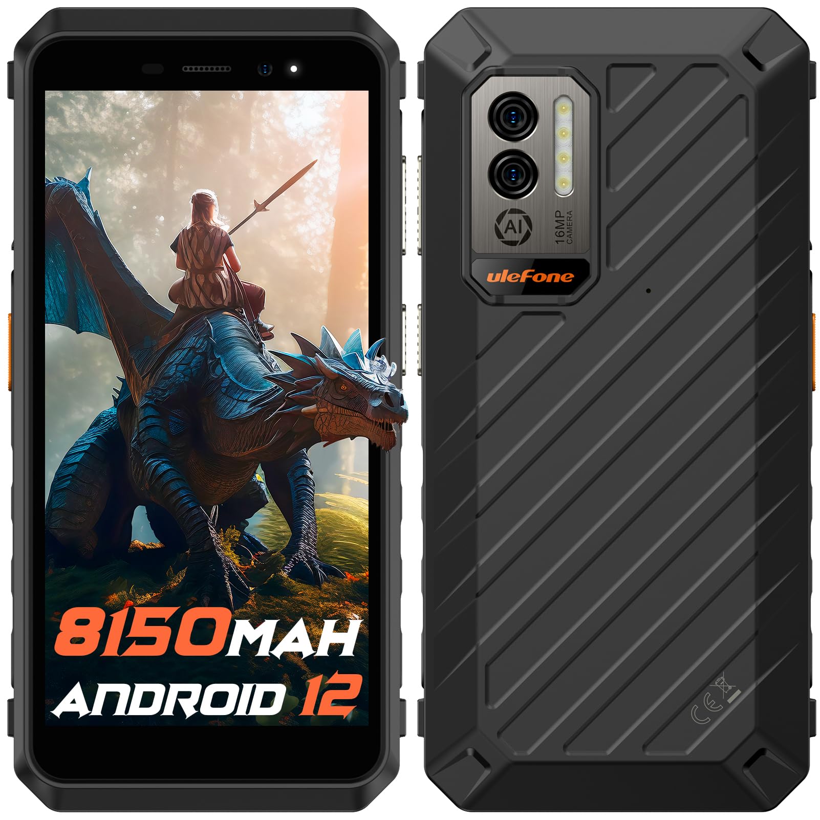 Ulefone Power Armor X11 Pro Rugged Smartphone - 8150mAh Battery, 8GB RAM 64GB ROM, Android 12 Octa-Core, 16MP Camera, 5.45