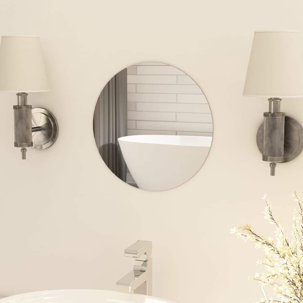 Frameless Round Wall Mirror 11.8 Inch - Shatterproof Glass Bathroom Vanity Mirror for Makeup, Dressing Room & Home Decor (30cm Diameter)