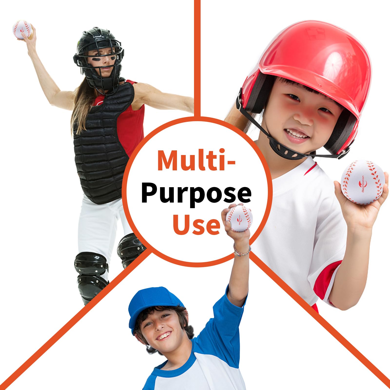 iNextStation Soft Foam Baseballs - 12 Pack, 9 Inch Practice Baseballs for Kids & Teens | Perfect for Backyard Training, T-Ball Practice & Indoor Baseball Games