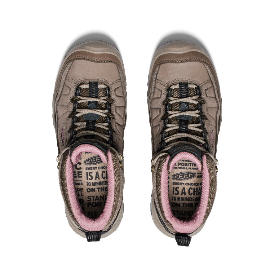 Women's KEEN Targhee IV Wide Waterproof Hiking Boots - Brindle/Nostalgia Rose | Lightweight & Durable for Outdoor Adventures, Trail Hiking & Backpacking