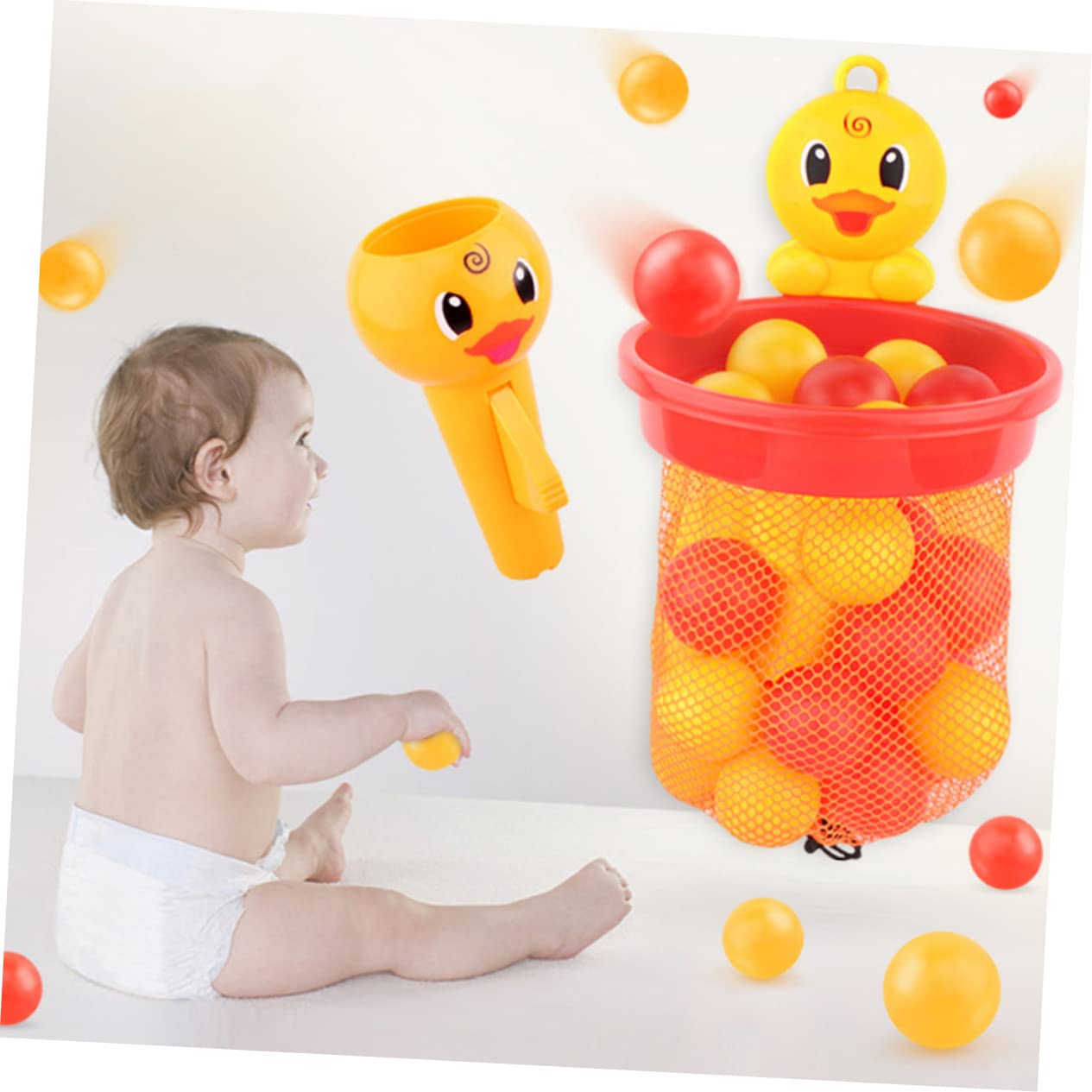 VICASKY 3 Sets Bath Toys for Toddlers - Waterproof Shower Toys, Fun Bathtub Playset for Kids, Yellow Plastic Duck & Animal Toys - Perfect for Baby Bath Time & Sensory Play