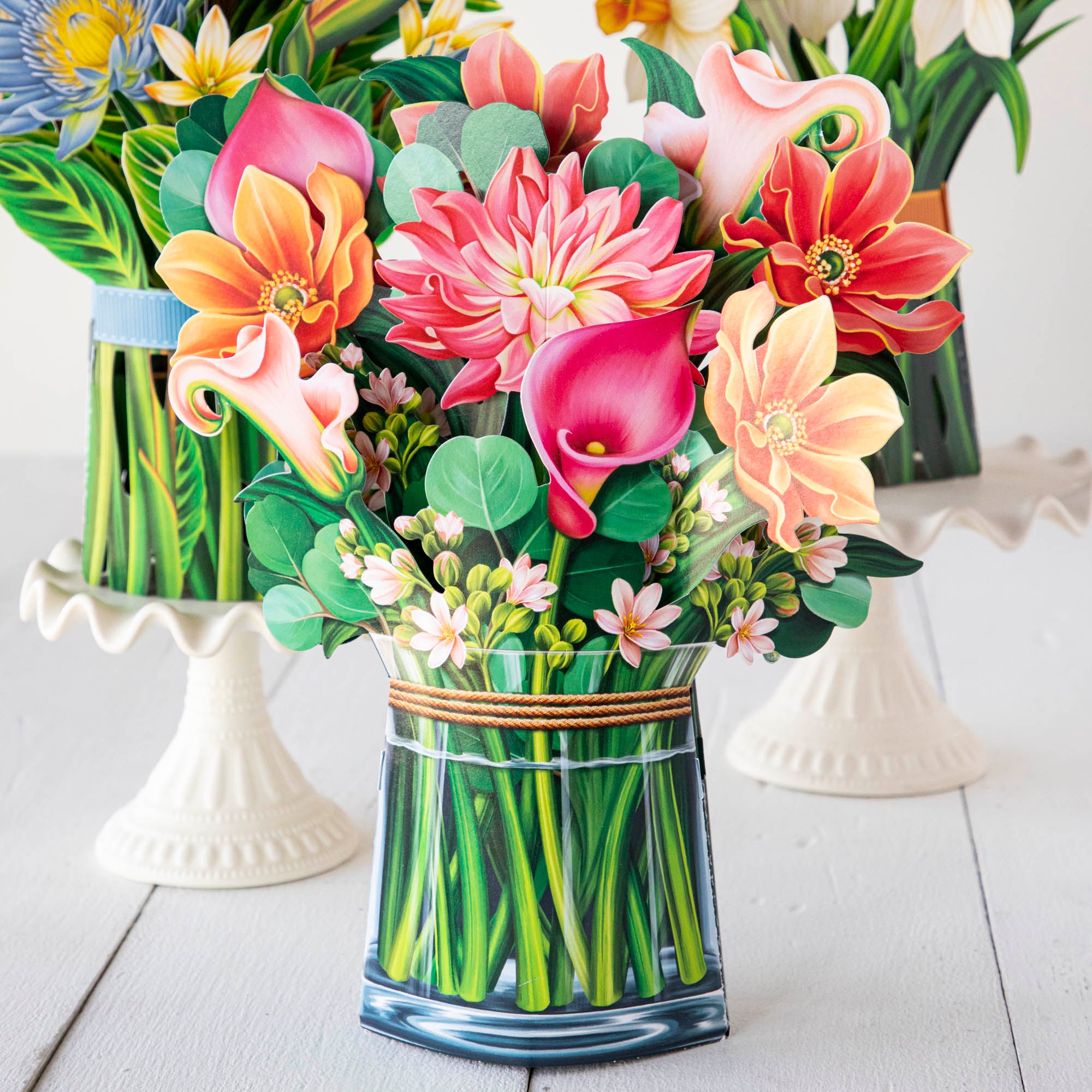 Beautiful Garden Favorites Greeting Card with Flower Bouquets - Perfect for Birthdays, Anniversaries & Special Occasions
