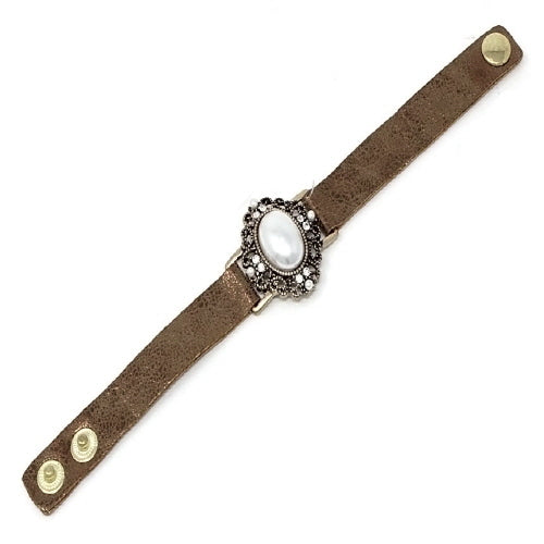 Bohemian Leather Bracelet for Women - Gold Adjustable Wrap Bracelet - Handmade Leather Jewelry for Boho Style, Festival, and Everyday Wear