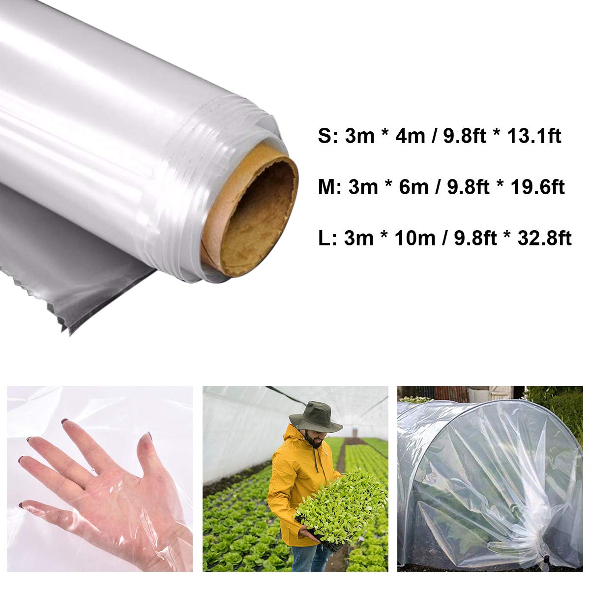 Durable Garden Poly Tunnel Greenhouse Cover - Weatherproof Plastic Film for Harsh Conditions & Seed Germination | Perfect for Home Gardening, Plant Protection & Year-Round Growing