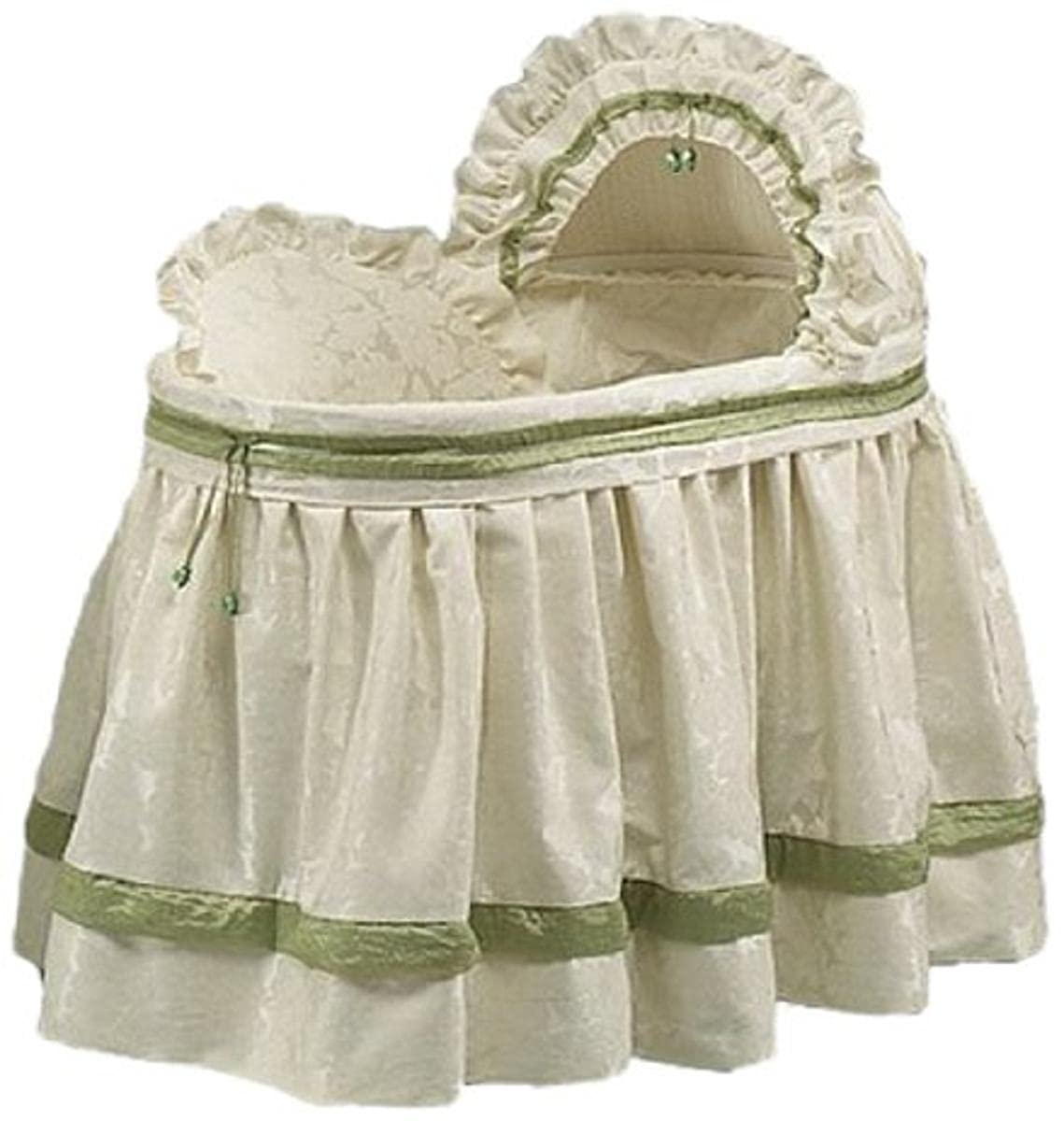 Luxury Babydoll Bedding Set - King Size Brocade Bassinet Crib Bedding in Ecru | Premium Nursery Decor for Newborns & Infants | Perfect for Baby Showers, Christenings & Nursery Room Styling