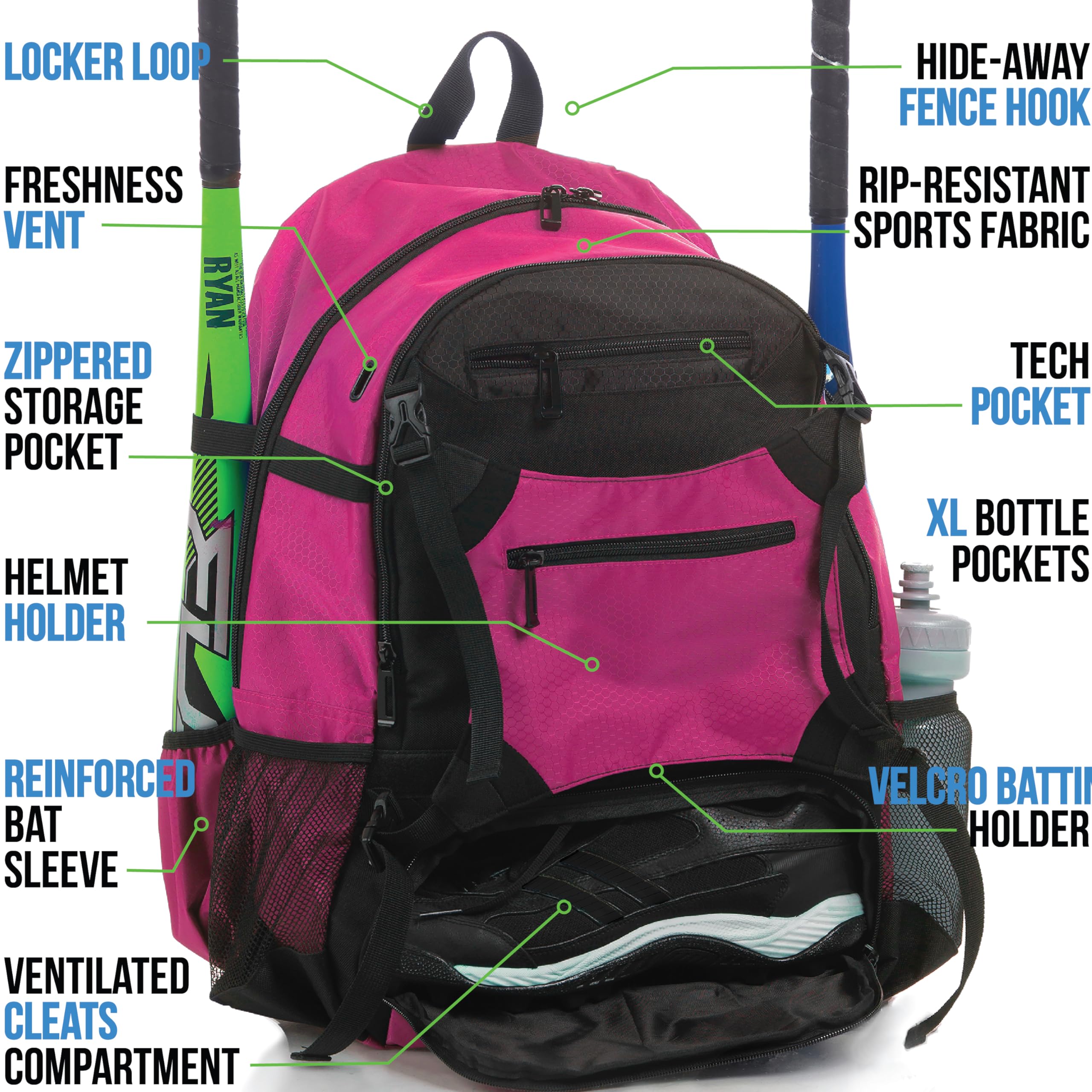 Athletico Advantage Baseball Backpack with External Helmet Holder - Durable Baseball & Softball Equipment Bag for Youth & Adults | Holds Bat, Helmet, Glove & Cleats | Perfect for Games, Practice & Travel