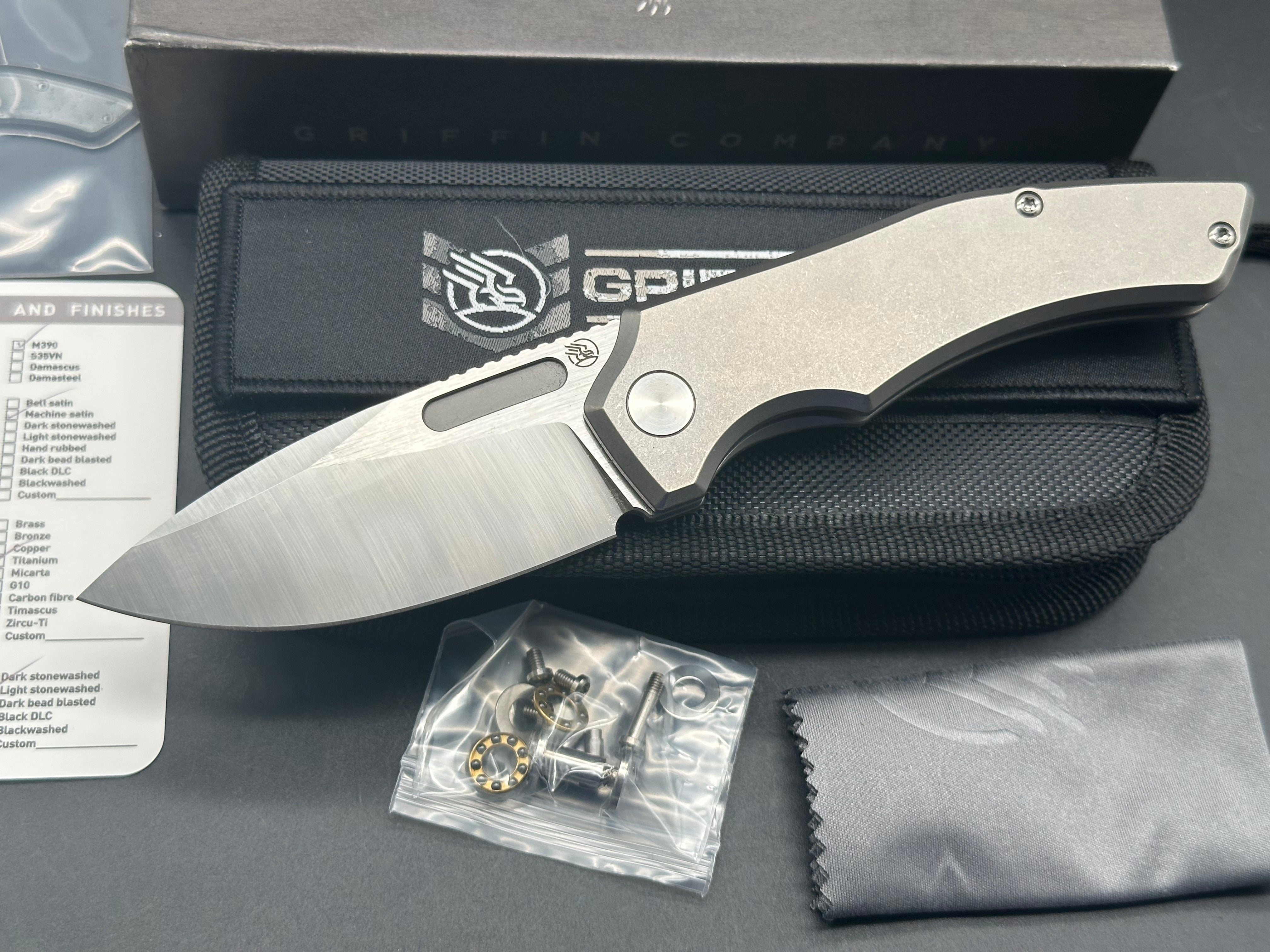 Griffin Company Scout F3 M390 Folding Knife - Premium EDC Pocket Knife for Outdoor, Camping, and Everyday Carry