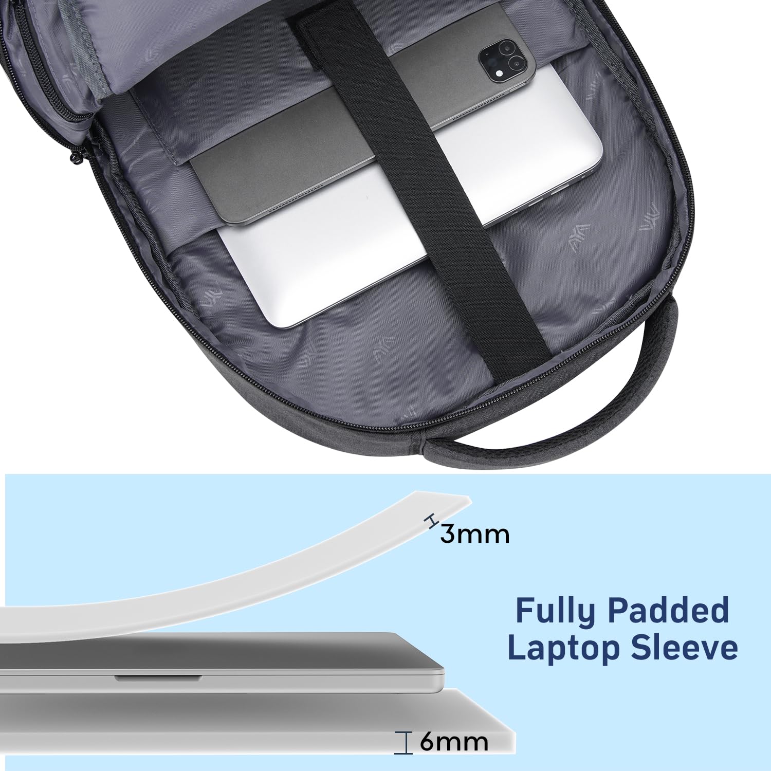 Men's Laptop Backpack with USB Charging Port - Durable School & College Bookbag for Teen Boys, Fits 15.6 Inch Laptop & Notebook, Ideal for Work, Business, Middle & High School, Black - Perfect for Daily Commute & Travel