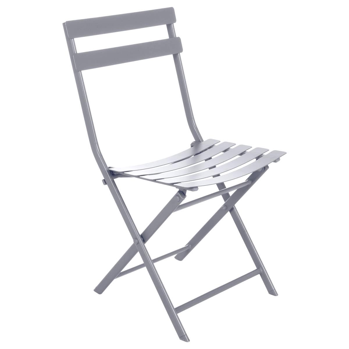 Greensboro Grey Quartz Folding Garden Chair - Heavy Duty Rust-Resistant Steel Frame - 50 x 42 x 81 cm Foldable Outdoor Patio Furniture - Perfect for Backyard, Poolside & Camping