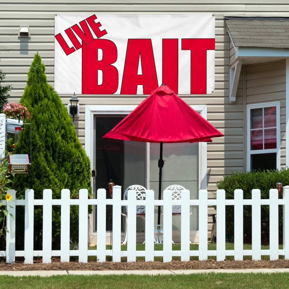 Premium Vinyl Banners - 48x96 Inches with 8 Grommets | Weatherproof Outdoor Advertising Signs for Retail, Industrial & Yard Use | Perfect for Live Bait Shops, Events & Business Promotion