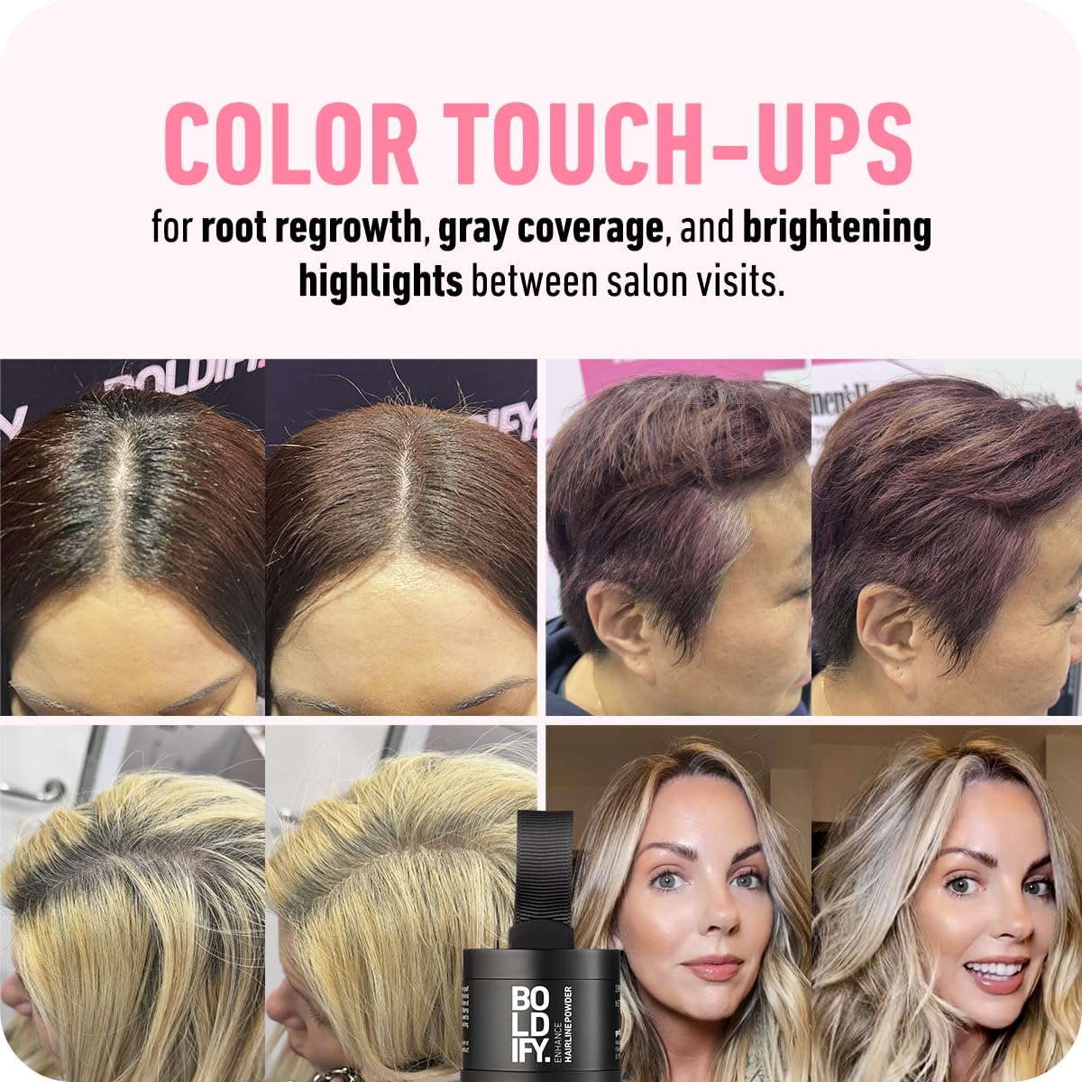Boldify Hairline Powder & Hair Fiber Bundle - Instant Hair Loss Concealer for Thinning Hair, Root Cover Up Spray (Black) | Perfect for Daily Use, Special Occasions & Confidence Boosting
