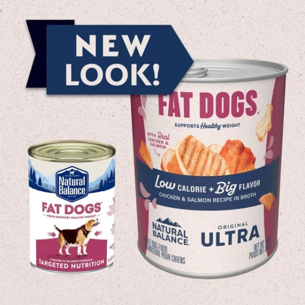 Natural Balance Fat Dogs Chicken & Salmon Recipe in Broth Canned Dog Food - High Protein, Grain-Free Wet Food for Overweight Dogs - Perfect for Weight Management & Mealtime Hydration