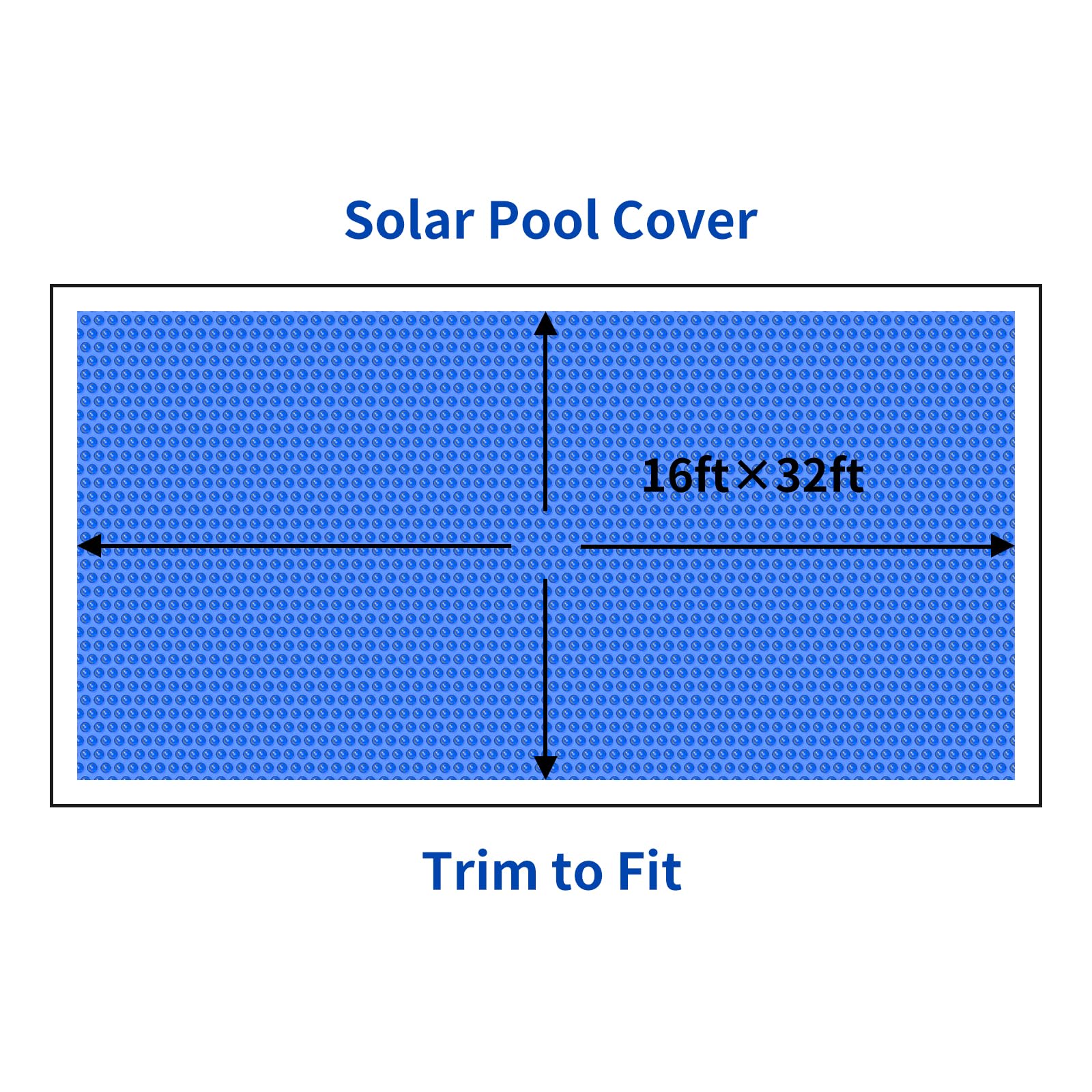 12Mil Solar Pool Cover 16x32 FT Rectangle - Heavy Duty for Above Ground & Inground Pools, 1200 Series | UV Protection, Heat Retention | Perfect for Backyard, Residential & Commercial Use