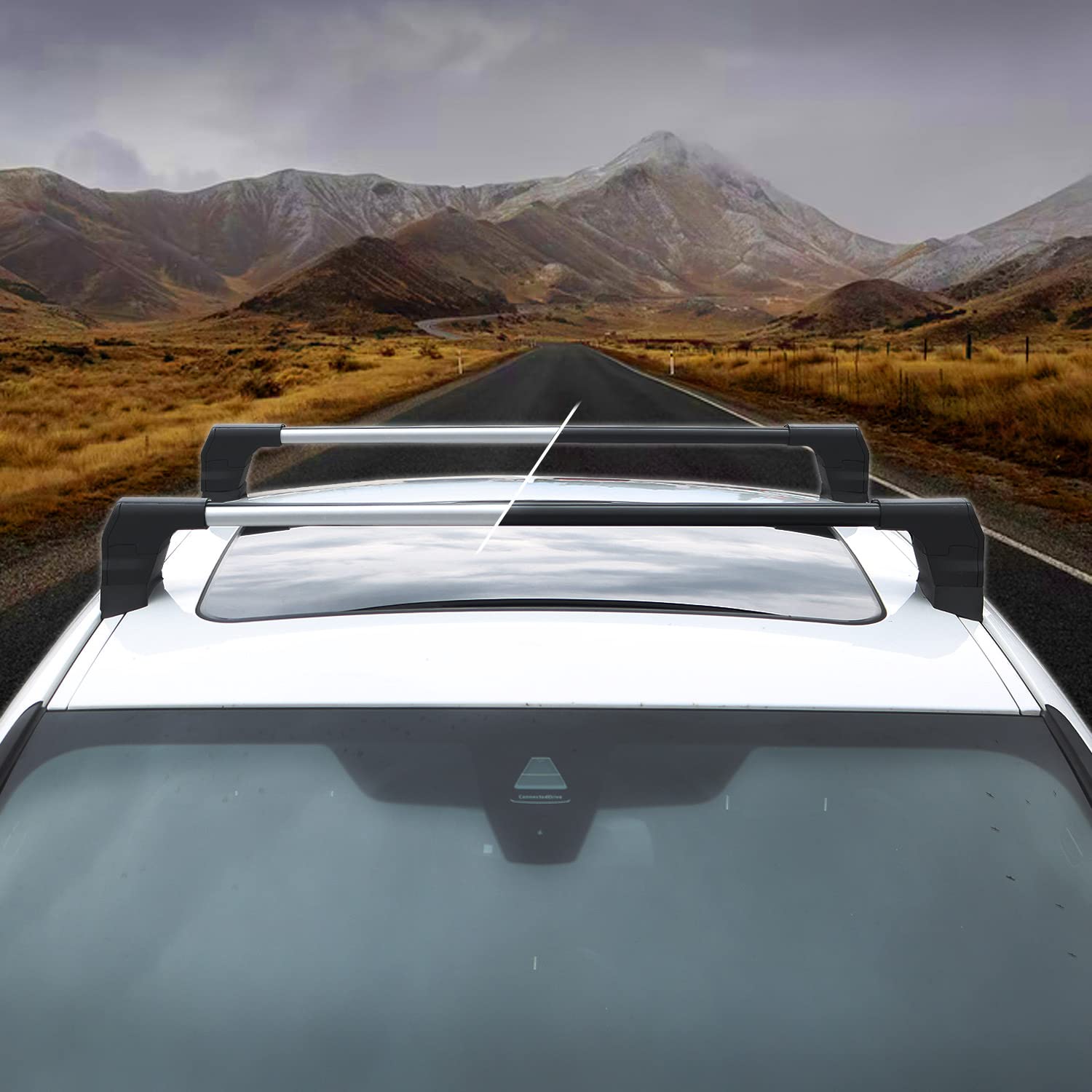OMAC Aluminum Roof Rack Cross Bars for BMW 4 Series G22 Coupe (2021-2025) - Sleek Gray Design | Perfect for Road Trips, Ski Gear & Cargo Transport