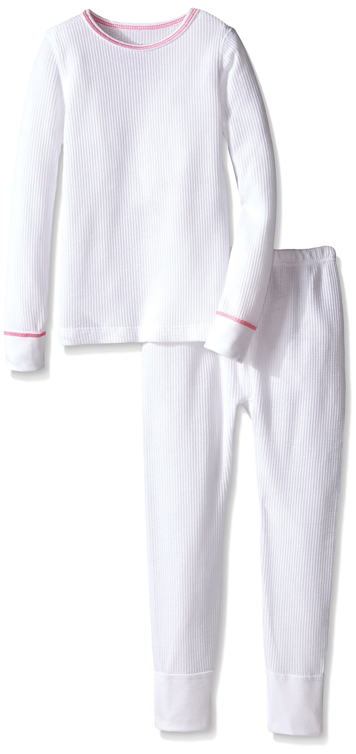 Fruit of the Loom Girls' Waffle Thermal Underwear Set - Soft Cotton Long Sleeve Top & Pants for Winter Warmth - Perfect for Cold Weather, Outdoor Activities & Layering