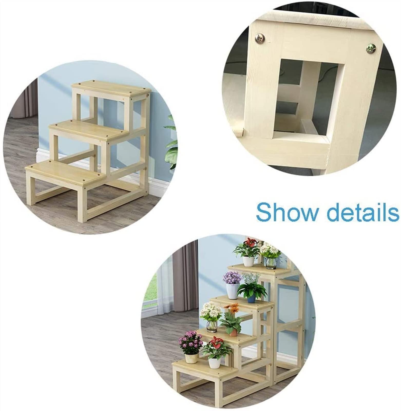 3-Step Folding Ladder Stool - Multi-Function Portable Step Stool for Kitchen, Bathroom & Garage - Compact Household Ladder Chair with Non-Slip Feet - Perfect as Shoe Rack, Flower Stand or Storage Helper