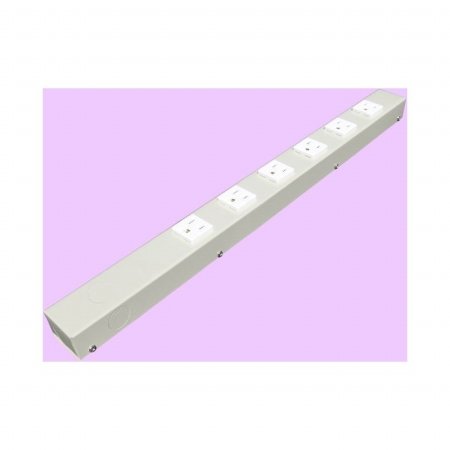 20 in Hardwired Power Strip, Beige - 6 Outlet Surge Protector with 15ft Cord for Home Office, Workshop & Entertainment Center