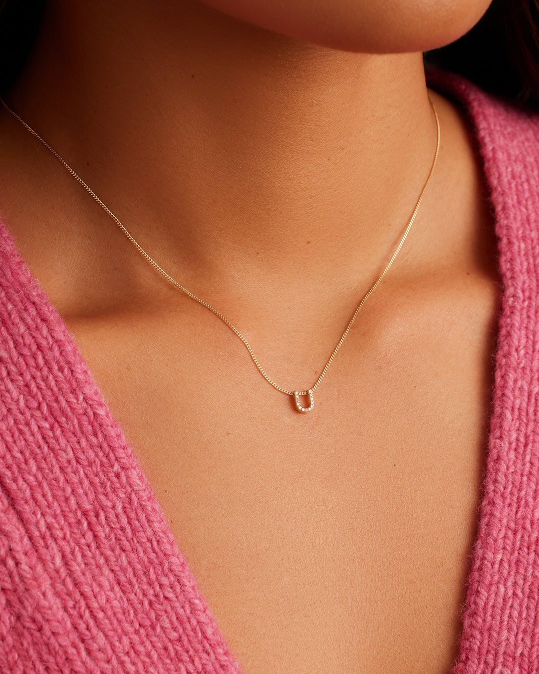 Diamond Alphabet Necklace - Personalized Initial Pendant Jewelry for Women - Perfect Gift for Birthday, Anniversary & Valentine's Day