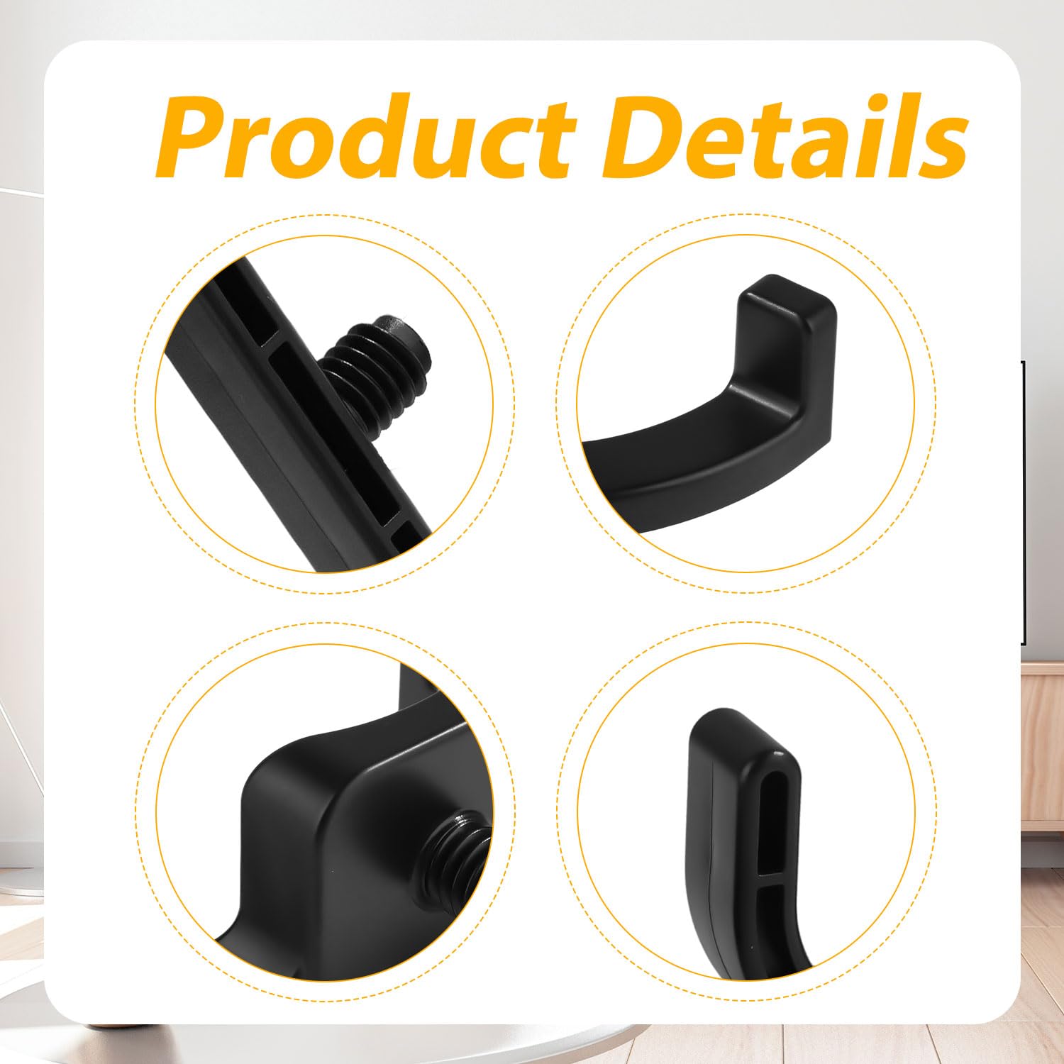4-Pack Black J & U Tool Hooks for Suncast & Craftsman Storage Sheds - Heavy Duty Shed Shelves Accessories for Organizing Garden Tools, Bikes, and Outdoor Equipment