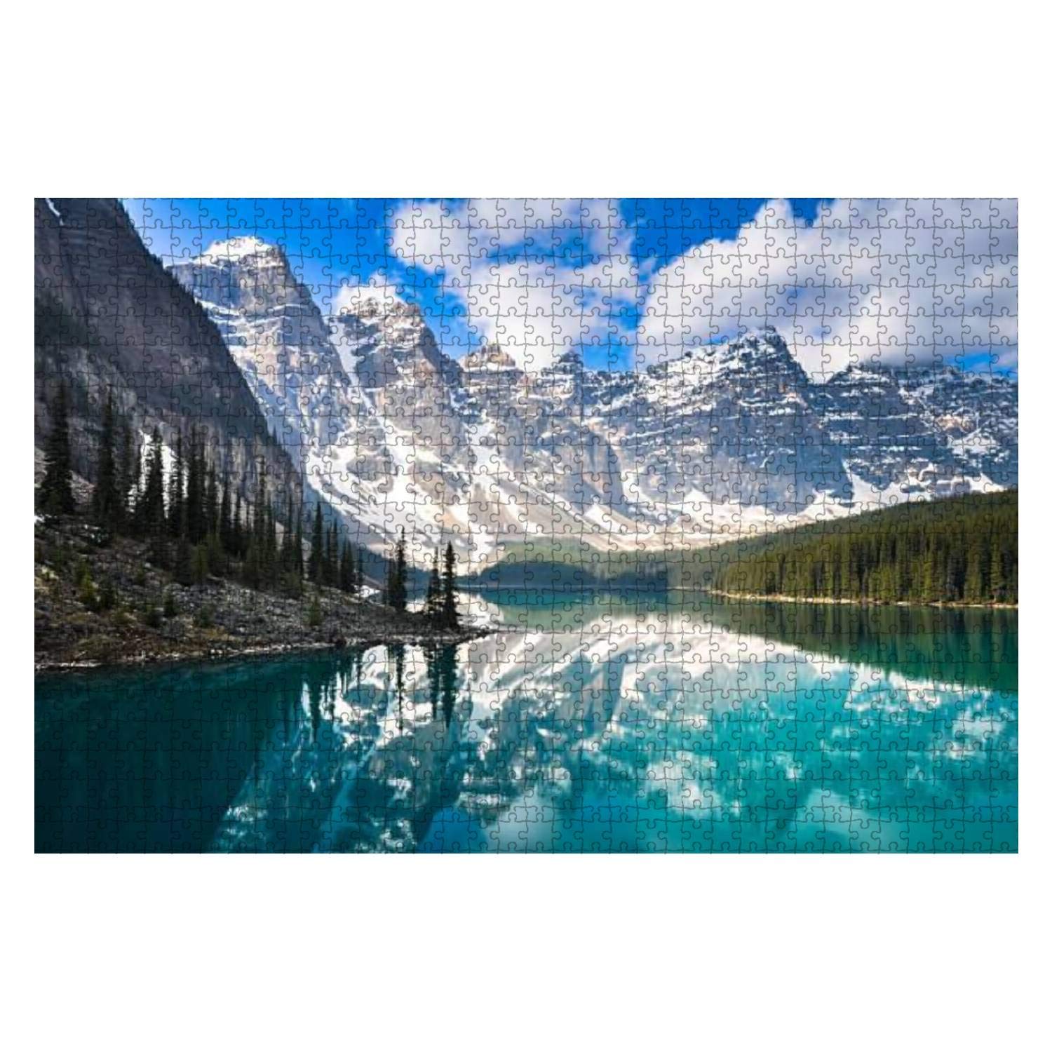 500-Piece Moraine Lake Rocky Mountains Canada Nature Landscape Jigsaw Puzzle - Large Piece Wooden Puzzle for Adults & Kids, Educational Toy, Creative Game, Home Decor - Perfect for Family Bonding, Stress Relief & Brain Training