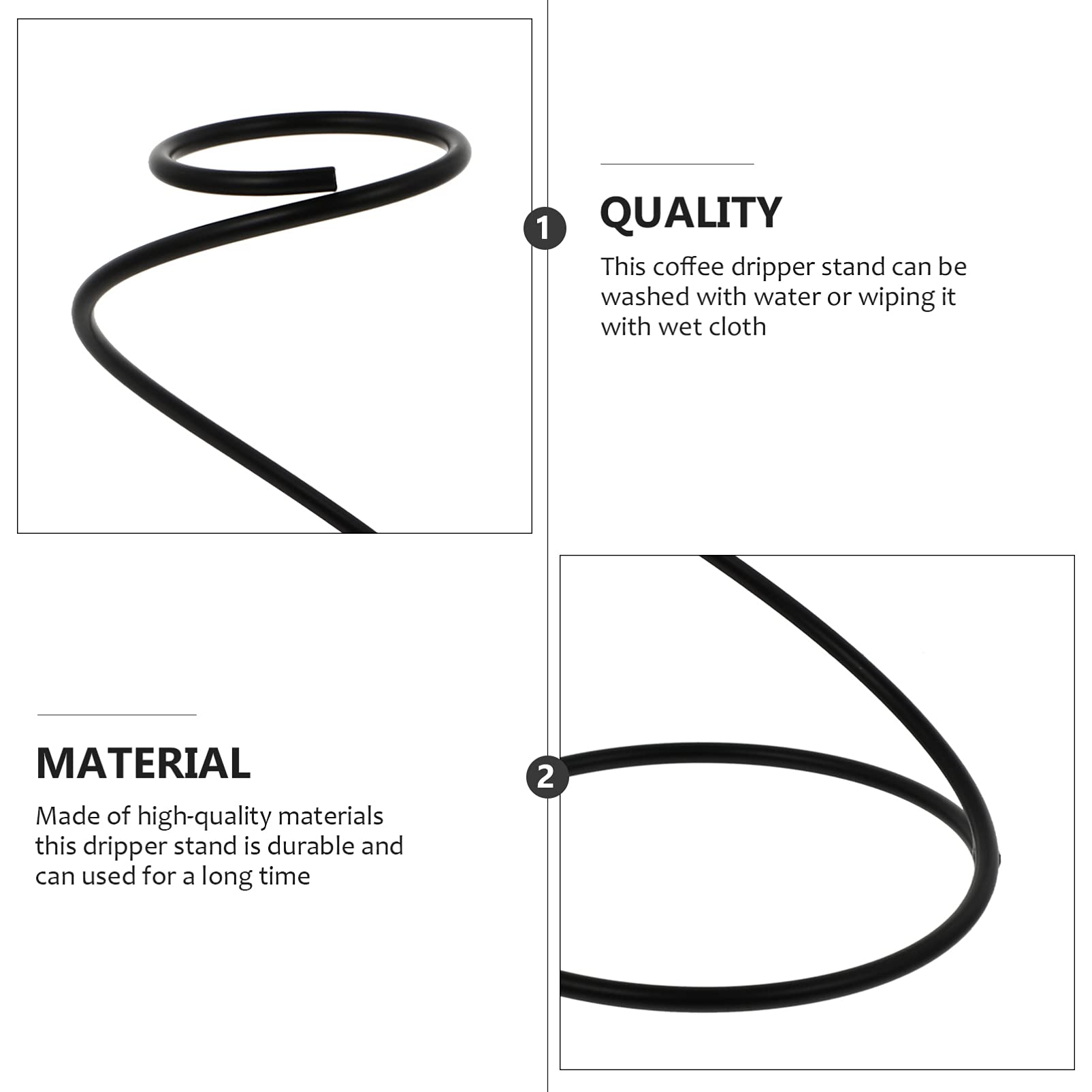 Hemoton Snake-Shaped Coffee Filter Stand - Black Dripper Holder for Manual Pour Over & Espresso Machines | Perfect for Home, Office & Cafe Use