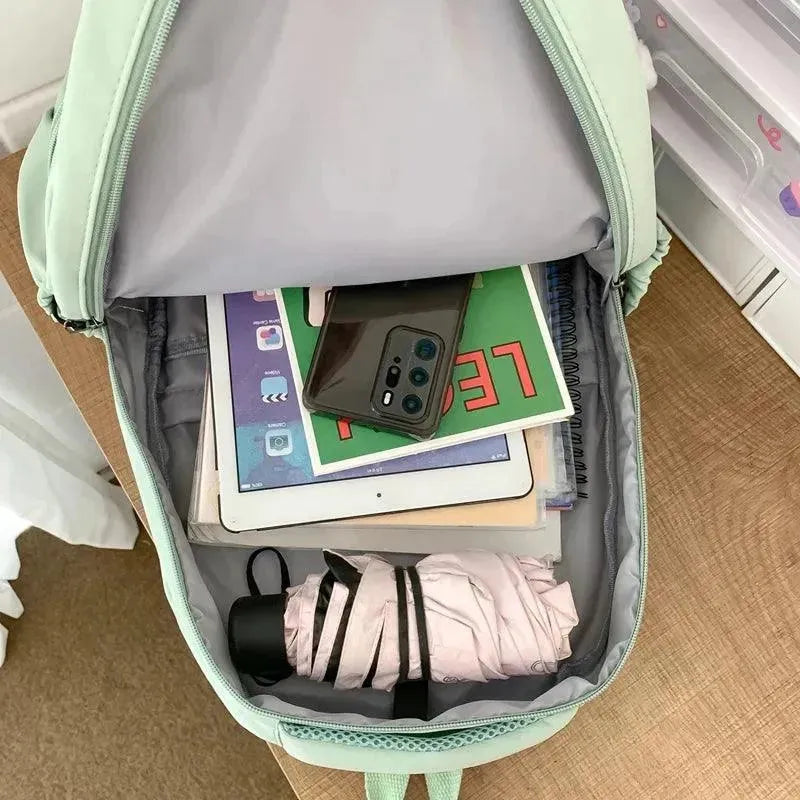 Stylish Waterproof Women's College Backpack for School, Travel & Outdoor Adventures - Lightweight Laptop Bag with USB Charging Port