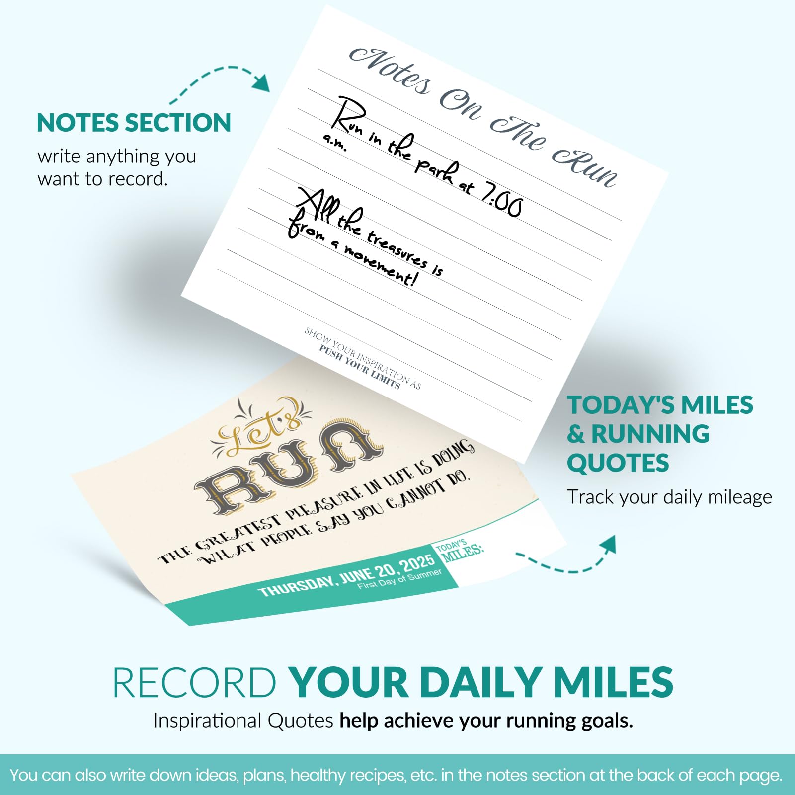 2025 Motivational Running Desk Calendar - 5×6 Inch Daily Planner with Inspirational Quotes for Runners | Jan-Dec 2025 | Perfect for Home Office, Gym Locker & Running Motivation