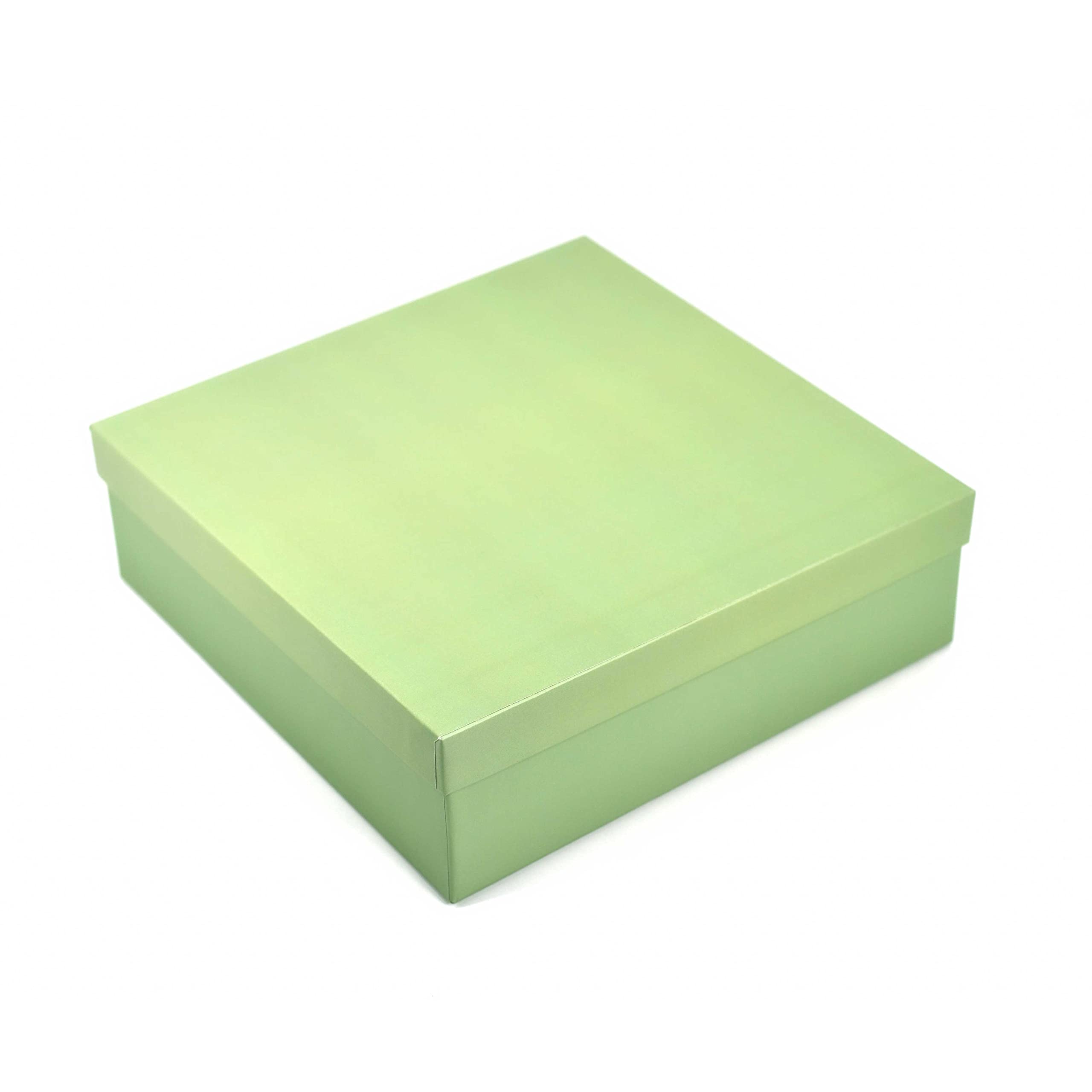 Premium Rigid Gift Boxes for Packaging - 26x26x8cm Medium Empty Cardboard Hamper Box (1 Pack, Solid Green) - Perfect for Wedding Favors, Birthday Gifts & Corporate Packaging