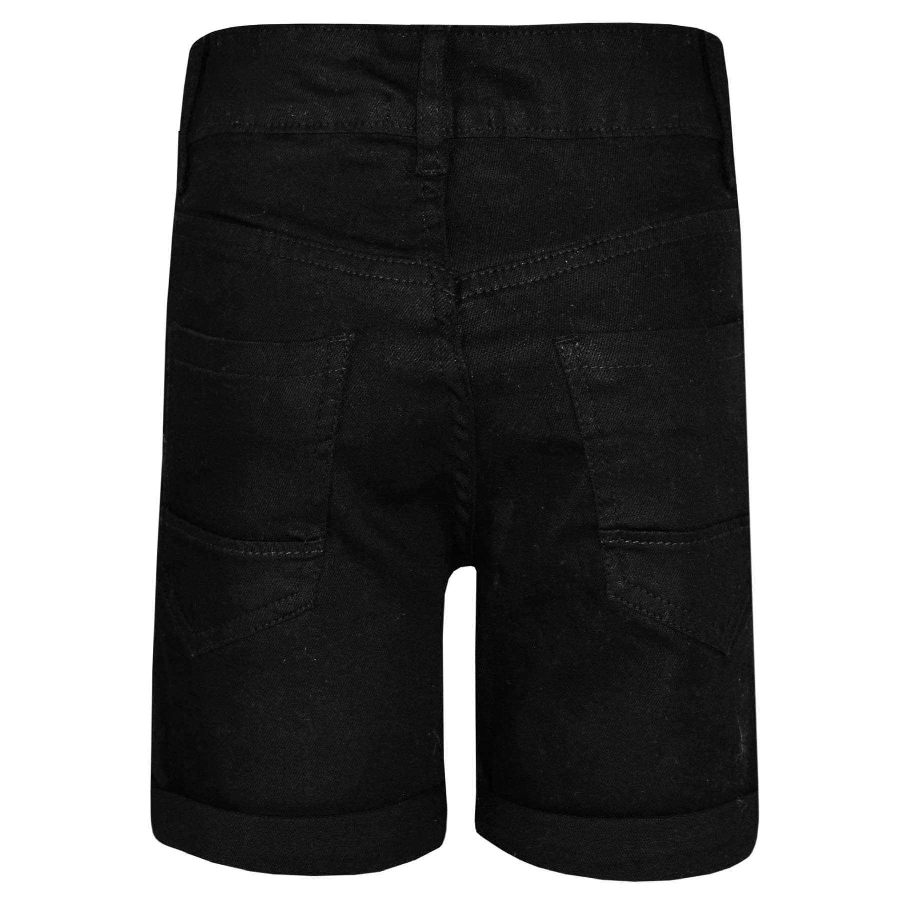 Boys' Ripped Black Denim Shorts - Stretch Comfort Jeans Pants for Kids Age 5-13 | Casual Summer Wear & Playtime Outfits