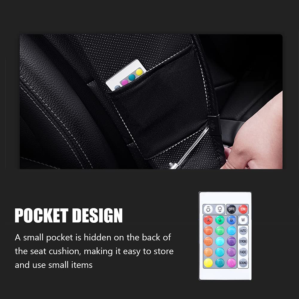 Universal LED Car Seat Covers - Luxury Leather Front Seat Cushions with RGB Sound-Activated Lighting & Remote Control (Blue) | Perfect for Night Driving, Car Shows & Custom Vehicle Interiors