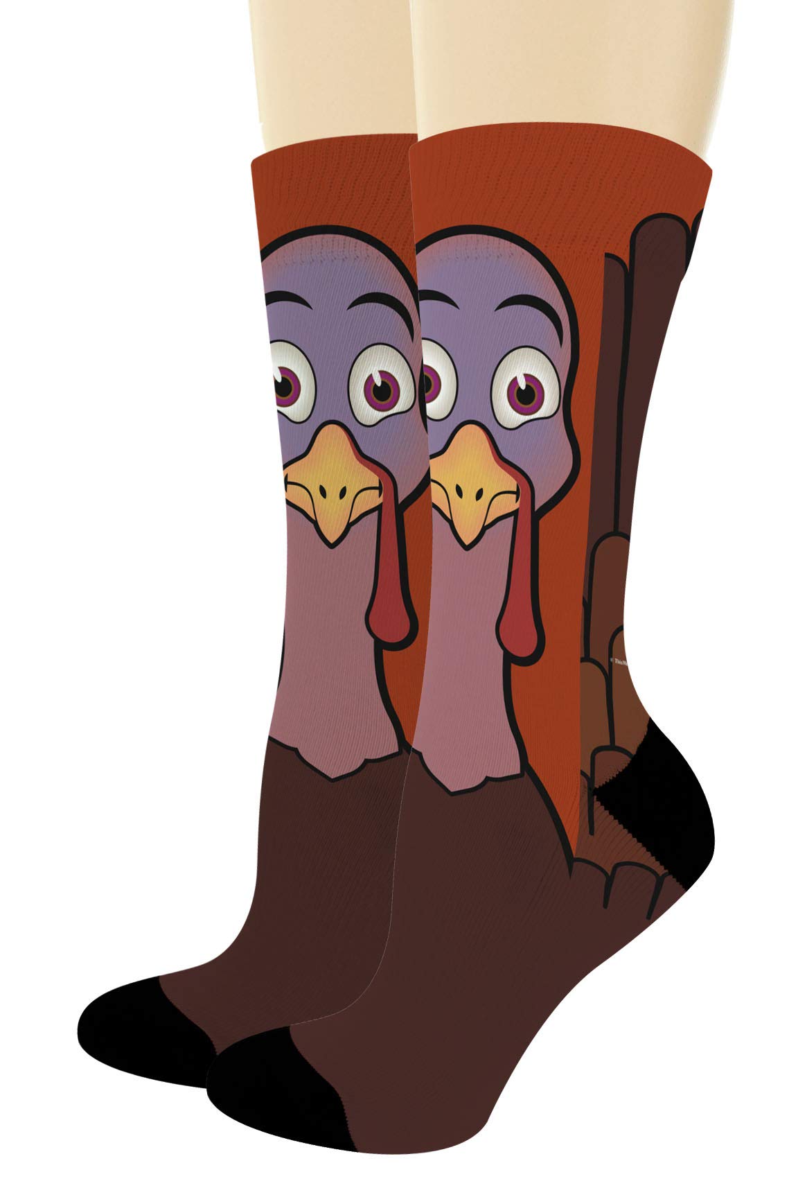 Funny Turkey Face Socks for Men & Women - Thanksgiving Holiday Novelty Crew Socks with Bird Design - Perfect for Christmas Gifts, Office Parties & Family Gatherings