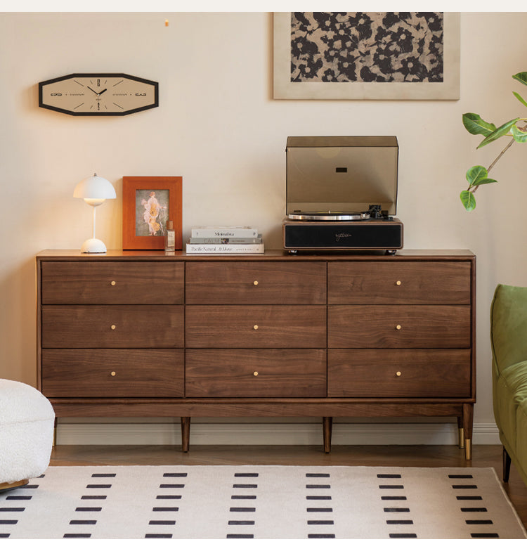 Solid Black Walnut & Oak Wood Drawer - Modern Porch Cabinet for Outdoor Storage & Entryway Organization | Perfect for Patio, Deck, and Garden Decor