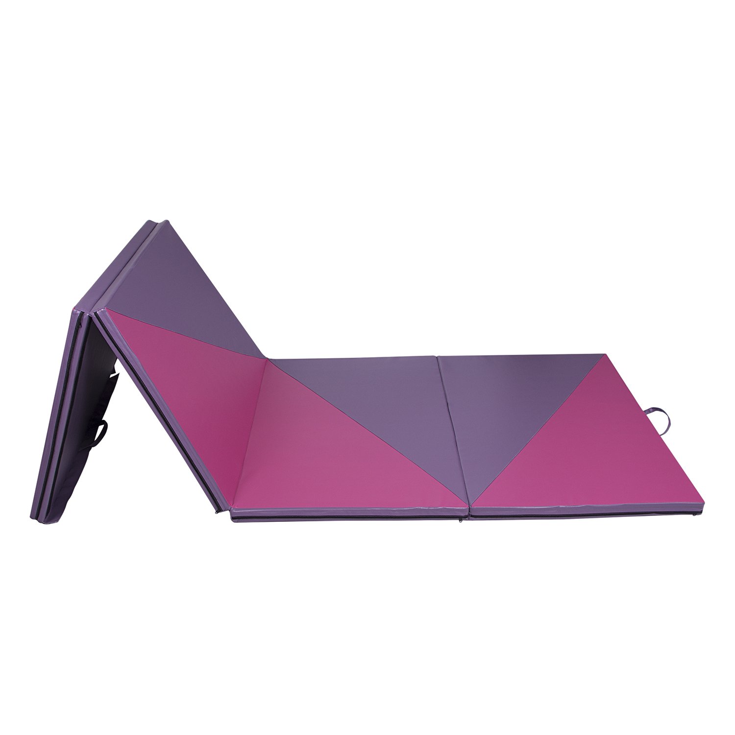 4'x10'x2 Thick Folding Gymnastics Mat - Extra Large Exercise Mat for Aerobics, Stretching, Yoga & Home Gym Workouts - Non-Slip Fitness Mat for Gymnasts, Martial Arts & Kids Play Area