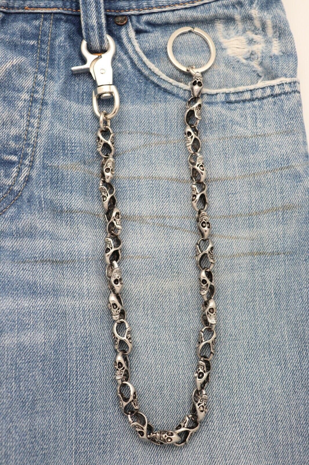 Men's Fashion Wallet Chain - Big Bullet Chunky Metal Thick Links Charm Revolver Style for Bikers & Rockers | Perfect for Motorcycle Riders, Concerts & Edgy Outfits