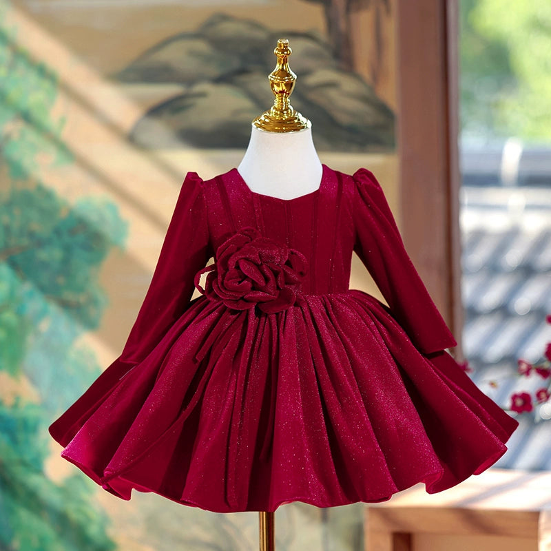 Elegant Red Christmas Baby Girl Dress - Flower Girl Dress for Holiday Parties, Photos & Special Occasions