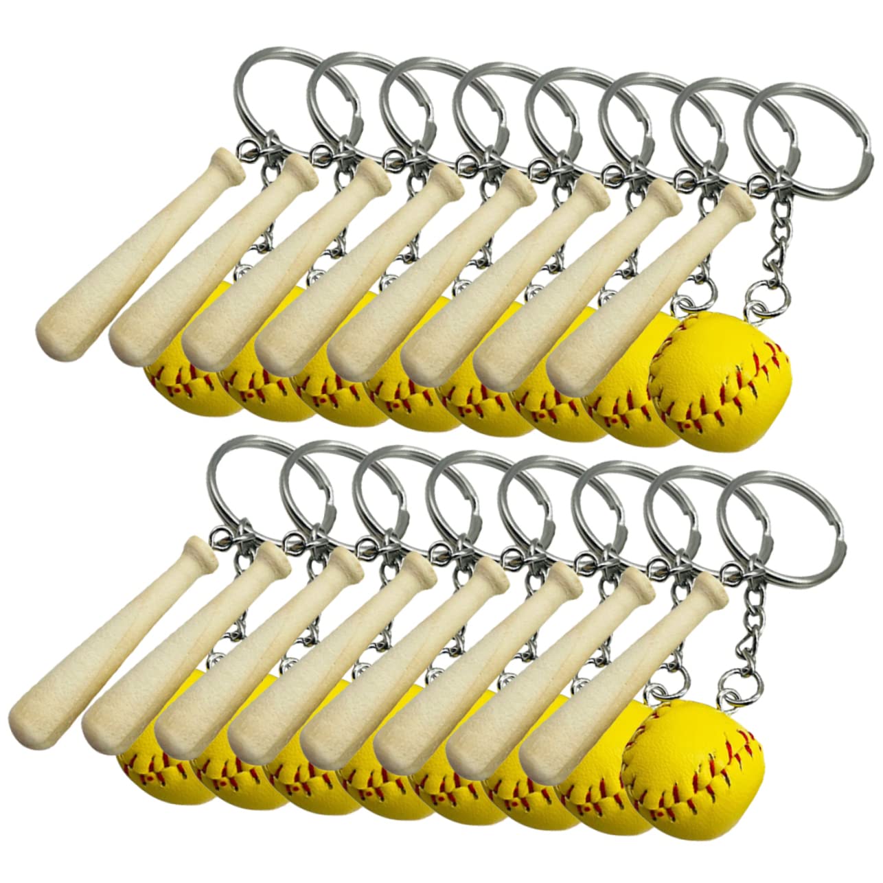 NULYLU 16pcs Baseball Keychain Set - Sports Theme Bag Decorations for Players, Fans, and Team Spirit - Perfect for Gifts, Hanging Decor, and Game Day Accessories