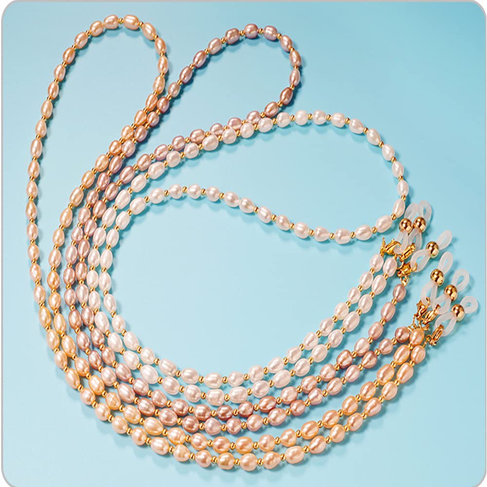 DNLKWGO Pearl Glasses Chain - Stylish Sunglasses Strap Holder with Freshwater Pearls, 3 Color Options for Women & Girls | Perfect for Reading, Driving & Fashion Accessories