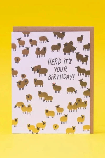 Funny Herd It's Your Birthday Card - Cow Themed Birthday Greeting Card for Farm Animal Lovers - Perfect for Ranch Parties, Country Celebrations & Coworker Gifts
