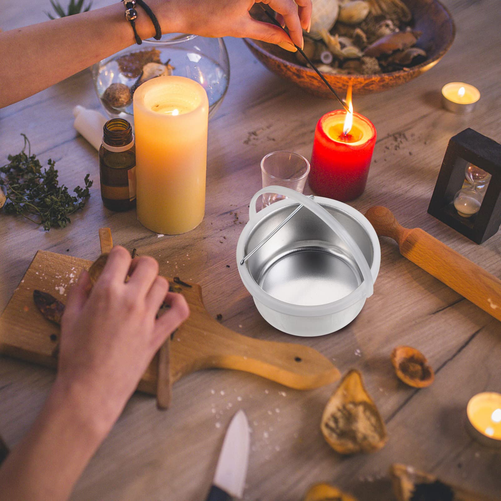 Portable KALLORY Small Wax Warmer Pot - Non-Stick Aluminum Wax Melting Container for Hair Removal, Depilatory Wax Machine with Universal Tool - Perfect for Home, Salon, and Travel Use